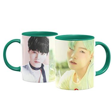 Imagem de Caneca BTS Bangtan Boys 15 - Cerâmica - 325 ML - Verde - Moderno