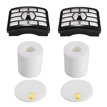 Imagem de 2 filtros HEPA + 2 filtros de espuma para kit de filtro Shark Rotator Pro Lift-Away NV500 NV501 NV505 NV552 HEPA filtro e filtro de espuma, peça # XFH500 e XFF500