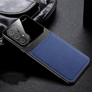 Imagem de Capa traseira em couro PU para Sansung A13 A33 A52 A53 A73 A12 A22 A32 A42 A31 A51 A71 A72 A81 A91, azul, para Samsung A91