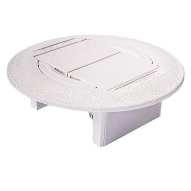 Imagem de Caixa Elétrica Embutir Redonda para Móvel com 2 Tomadas Qtmov (Branco-10A)