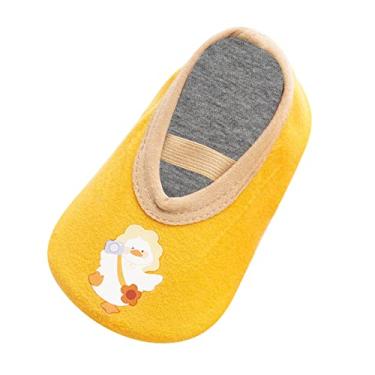 Imagem de Sapatos de bebê para meninas pequenas sapatos de bebê andar primavera e verão crianças interior meninas tênis, Amarelo, 2.5-3 Years Toddler