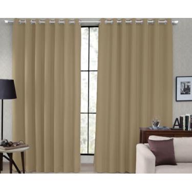 Imagem de Cortina Tecido Blackout Blecaute Corta Luz 80% 4,00 X 2,60m (Castor)