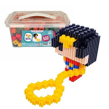 Imagem de Brinquedo Blocos de Montar Educativo Mulher Maravilha 233 Peças