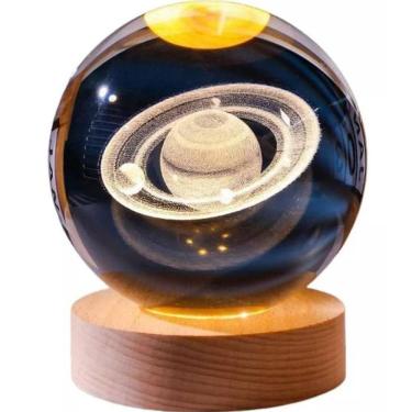 Imagem de Luminária Bola De Cristal Sistema Solar Planeta Saturno 2024