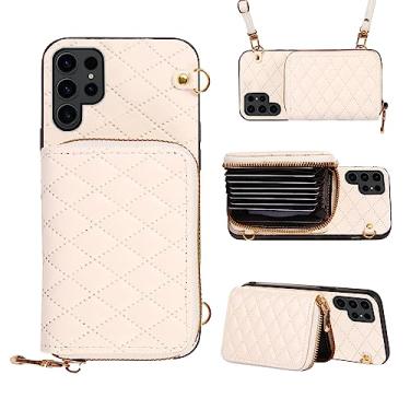 Imagem de Furiet Capa carteira transversal destacável para Samsung Galaxy S23 Ultra 5G com bolsa com zíper, vários compartimentos para cartões e suporte de couro PU capa para celular S23Ultra 23S S 23 23Ultra