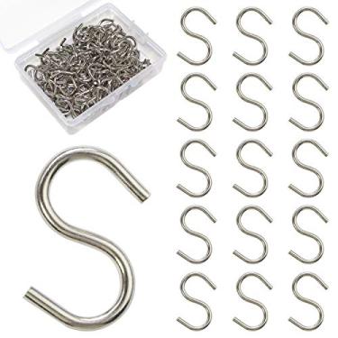 Imagem de Mini S Hooks Connectors S Shaped Wire Hook Hangers 100pcs Hanging Hooks for DIY Crafts, Hanging Jewelry, Key Chain, Tags, Fishing Lure, Net Equipment (0.95 Inch)