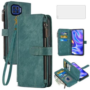 Imagem de Asuwish Capa de telefone para Moto One 5G/One5G UW/Moto G G5 Plus e protetor de tela de vidro temperado couro flip porta-cartão de crédito acessórios para celular Motorola One Lite XT2075-1 mulheres