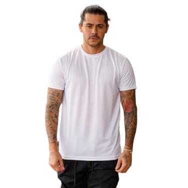 Imagem de Camiseta Masculina Academia Dry Fit Premium Gola Redonda Manga Curta Donna Martins (BR, Alfa, P, Regular, Branco)