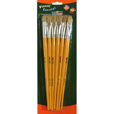 Imagem de PINCEL ESCOLAR CHATO CABO LONGO REF.815-20 BLISTER/06 UND LEOELEO