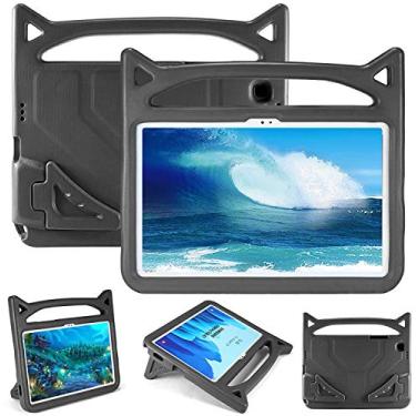 Imagem de elitegadget Capa para Samsung Galaxy Tab A9+ Plus de 11 polegadas (SM-X210/X215/X216) Lançada em 2023 - Capa leve à prova de choque com alça de suporte + 1 caneta Stylus de cor aleatória (preto)