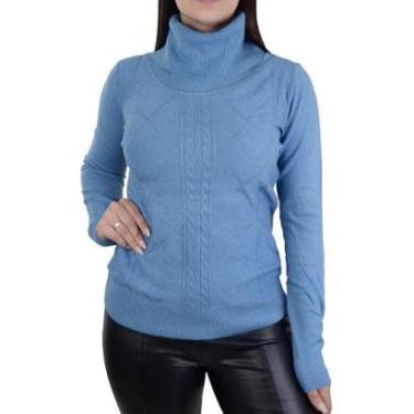 Imagem de Blusa Feminina Facinelli By Mooncity Tricot Azul - 651032-Feminino