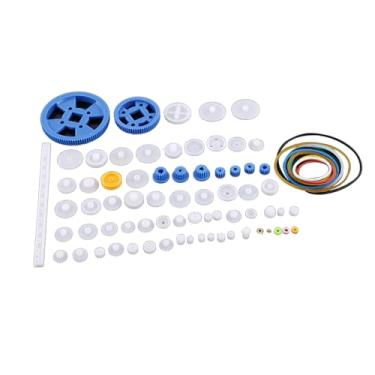 Imagem de Polia do conjunto de engrenagens de plástico, peças de montagem do modelo do robô do carro de brinquedo, kit de engrenagem sem-fim da correia, brinquedos do motor da engrenagem (80 kinds Gear kit)