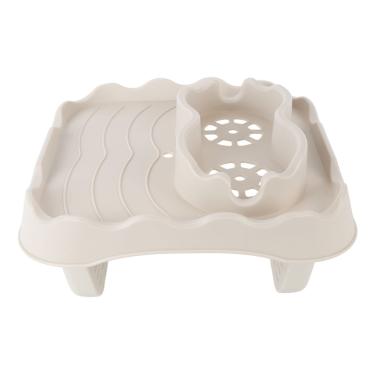 Imagem de Bandeja de mesa para banheira de hidromassagem, bandeja lateral antiderrapante, bandeja de braço com suporte de copo para piscinas, banheira de spa (Bege)