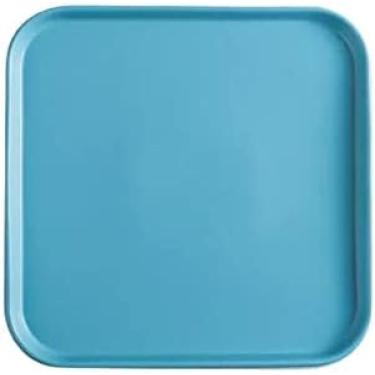 Imagem de Pratos Prato de jantar quadrado de cor sólida Talheres de cerâmica para casa Prato de jantar ocidental para bife, macarrão, pizza, casa, festa, pratos de jantar de restaurante, azul, 8 poleg