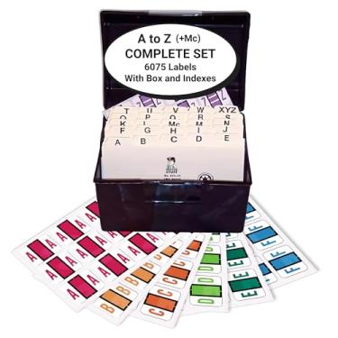Imagem de Alphabet Labels for File Folders, A to Z plus Mc Complete Set with File Box and Indexes, Doctor Stuff, 225 Stickers of Each Letter, 6075 Labels, Jeter/TAB 5100 - JRAM Series Compatible Stickers