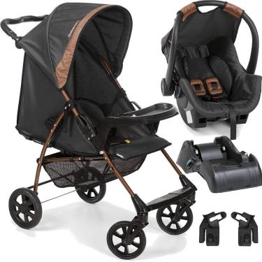 Imagem de Carrinho com Bebe Conforto Base Galzerano Romano Preto Cobre