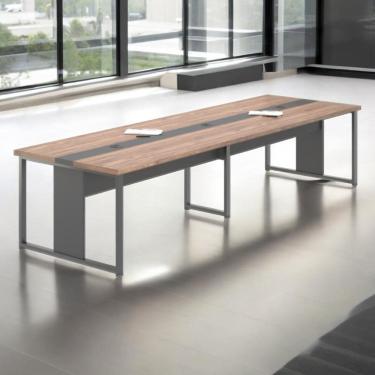 Imagem de Mesa Para Sala de Reunião 6 Lugares Cancún Noce Preto