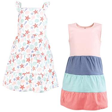 Imagem de Hudson Baby Vestidos de algodão para bebês meninas, Conchas marinhas multicoloridas, 14 Anos