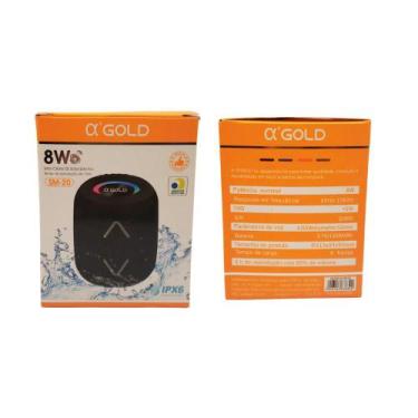 Imagem de Mini Caixa de Som Resistente a Água com Luz Rgb 8W a'Gold - AGold