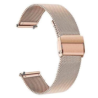 Imagem de XLBH Pulseira de metal para homens e mulheres, relógio GT/GT2 46 mm, 2 pulseiras inteligentes, pulseira de aço inoxidável, corrente de relógio Correa (cor da pulseira: ouro rosa, tamanho: para