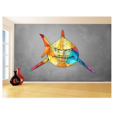 Imagem de Papel De Parede Animais Pop Art Tubarão Cores 3,5M Pxa562 - Você Decor