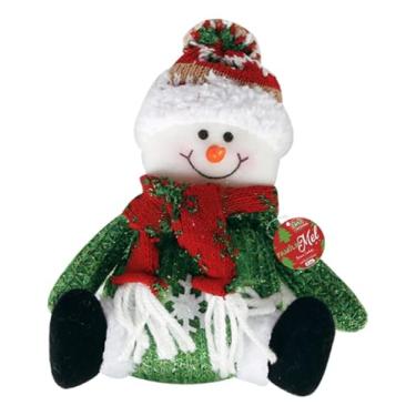 Imagem de Boneco Papai Noel Boneco de Neve Sentado Lindo Decoração Natalina Pelúcia (Boneco de Neve SENTADO)