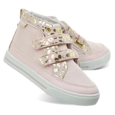 Imagem de Hurley Tênis de lona infantil e infantil Tedd com alças – Tênis de skate de corte alto para crianças, calçados esportivos para meninos e meninas, sapatos duráveis para escola, Rosa/leopardo, 11 Little