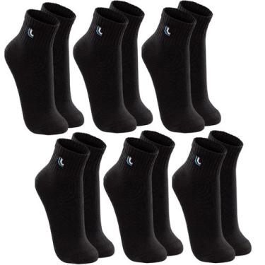 Imagem de Kit 6 Pares Meia Lupo Cano Médio Pretas Tam. 37-40 Esporte