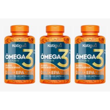 Imagem de Kit 3 Omega 3 Tripla Fonte Dha+epa+ala 120 Cápsulas Katigua.