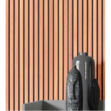 Imagem de Papel de Parede Madeira Ripado  Autocolante para Sala Quarto - PAPEL E