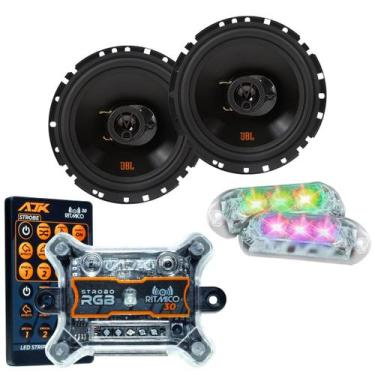 Imagem de Kit 2 Alto Falantes 6  JBL FLEX4 6TRFX55 110 Watts Rms + Kit 2 Strobo 