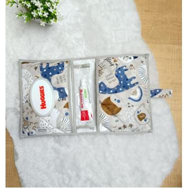 Imagem de Porta Fraldas Lenço Pomada Bebe Menino Estampas Portátil - DW Confecçõ