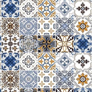 Imagem de Papel De Parede Adesivo Fosco Vinil Azulejo Colorido 06 3,05m - Decora