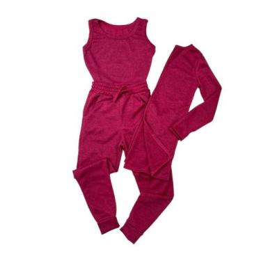 Imagem de Roupa Feminina Infantil 3 Peças Blusa Calça E Cardigan Kids - AK FASHI