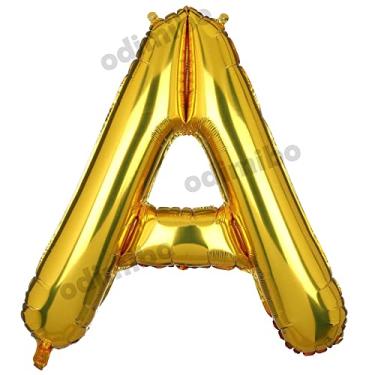 Imagem de Balões dourados grandes de 101 cm com letras douradas Hellium Big Alphabet Mylar para decoração de festa de aniversário, palavra personalizada HH(ouro-A)