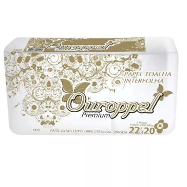 Imagem de Papel Toalha Interfolha 22,5x20cm Com 1000 Folhas Premium Ouroppel
