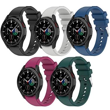 Imagem de Pulseira para Galaxy Watch 4 Classic de 42 mm/46 mm, pulseira esportiva de substituição de silicone macio para Samsung Galaxy Watch 4 de 40 mm/44 mm/Galaxy Watch 3 de 41 mm