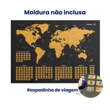 Imagem de Mapa Mundi de Raspar Mapa De Viagem Raspadinha Lugares Visitados Bande