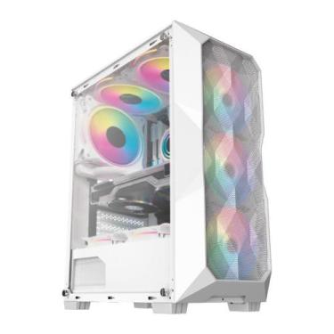 Imagem de Gabinete Gamer Hayom GB1730, Mid Tower, ATX, 3 Coolers Fan, Branco - G