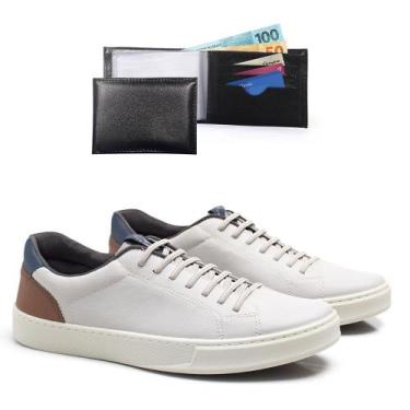 Imagem de Sapatênis Masculino Bredeni Cadarço Com Carteira, 41, Cinza, Masculino