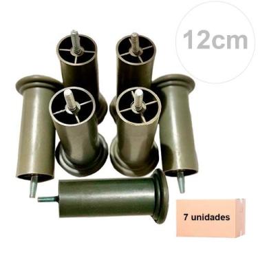 Imagem de Kit 7 Pés Para Cama Solteiro 12cm Pe De Cama Box Em PVC - Gamplast