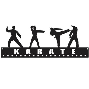 Imagem de Porta Medalhas Luta Karate, Quadro Decorativo Vazado