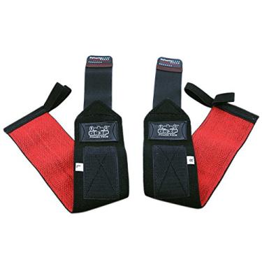 Imagem de Grip Power Pads Envoltórios de pulso de luxo com 33 cm de comprimento (1 par/2 envoltórios) para levantamento de peso suporte de pulso de algodão bandagem para academia para homens e mulheres qualidade e borracha profissional (preto, 45,72 cm)