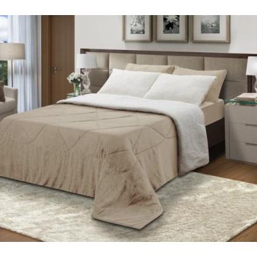 Imagem de Coberdrom Dupla Face Com Sherpa Liso King 2,50mx2,90m Marrom - Klassen