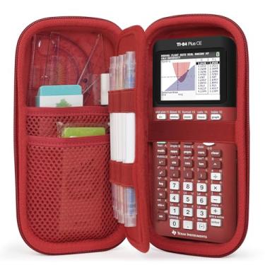Imagem de Capa rígida para calculadora gráfica compatível com Texas Instruments TI-84 Plus CE/TI-84 Plus/TI-Nspire CX II CAS/TI-Nspire CX II/TI-83 Plus/TI-85/TI-86/TI30xs/TI36X Pro/TI 34 Calculadora - Vermelho