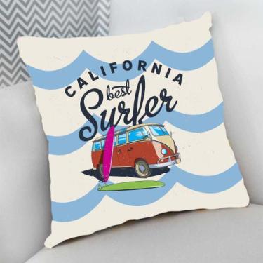 Imagem de Almofada Decorativa Cheia c/ Zíper 25x25 Surf Surfista Praia - Deluzz,