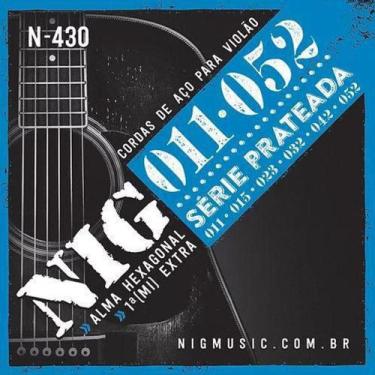 Imagem de Encordoamento NIG para Violão aço com bolinha 011 Prateado N-430 (011/