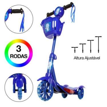 Imagem de Brinquedo Infantil Patinete Scooter 3 Rodas Com Cesta Luz - Zein