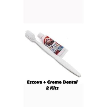 Imagem de Kit Escova Para Pets Escova Dental + Creme Dental Morango CatDog - Cat
