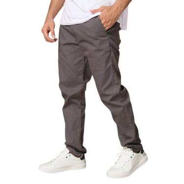 Imagem de Calça de Sarja Corte Alfaiataria Masculina Slim Fit com Lycra Bolso Em